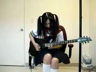 the girl plays the guitar badly