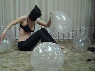 inflating clear balloons